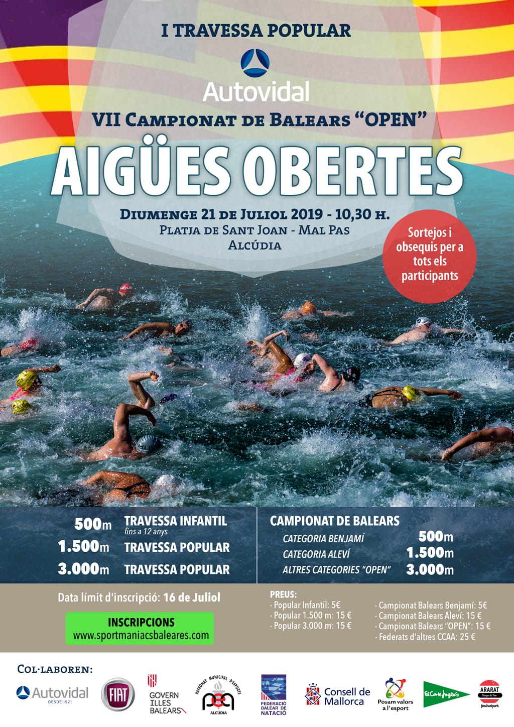 VII CAMPEONATO DE BALEARES DE AGUAS ABIERTAS Y I TRAVESÍA AUTOS VIDAL