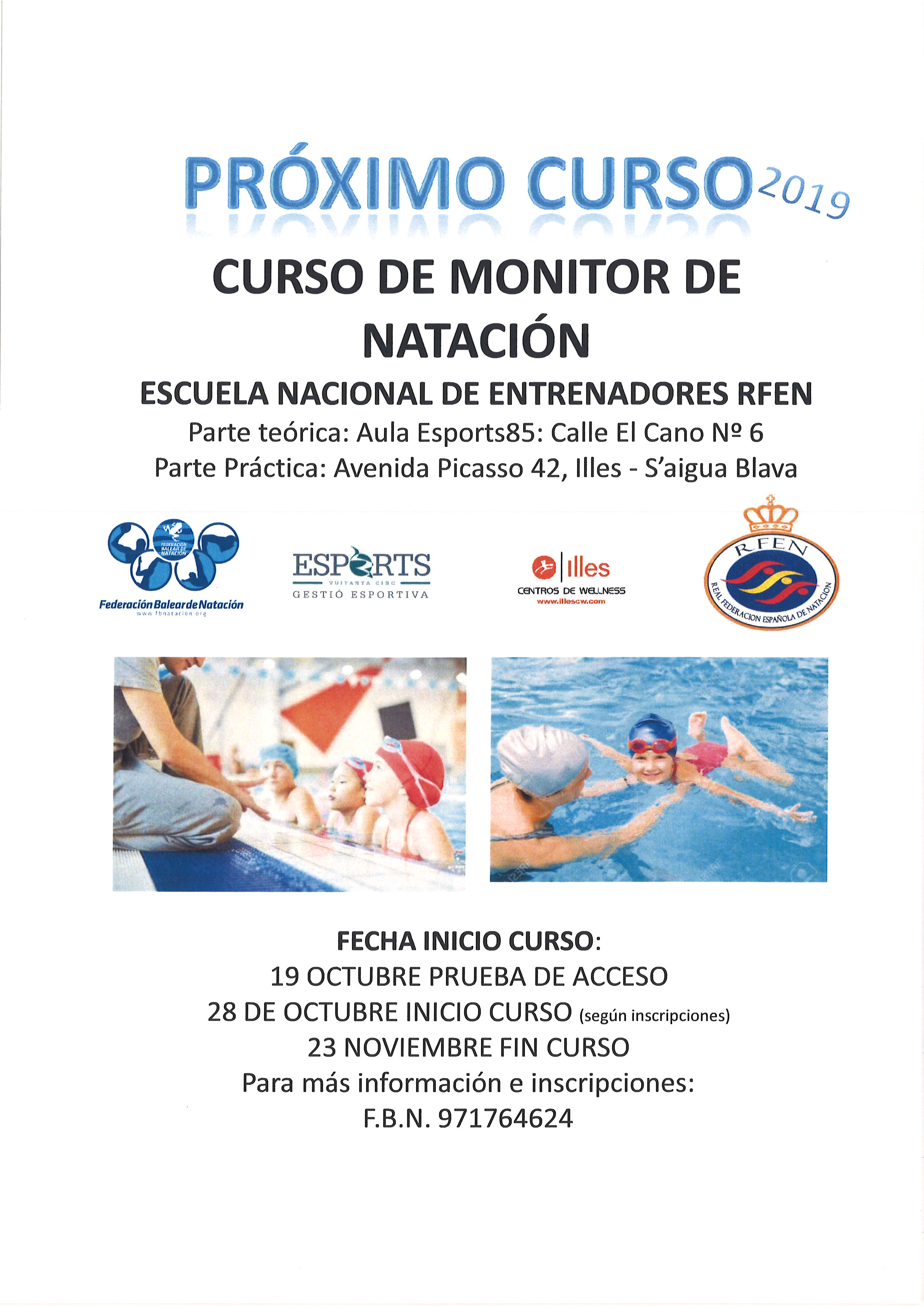 NUEVO CURSO DE MONITOR NACIONAL DE NATACIÓN
