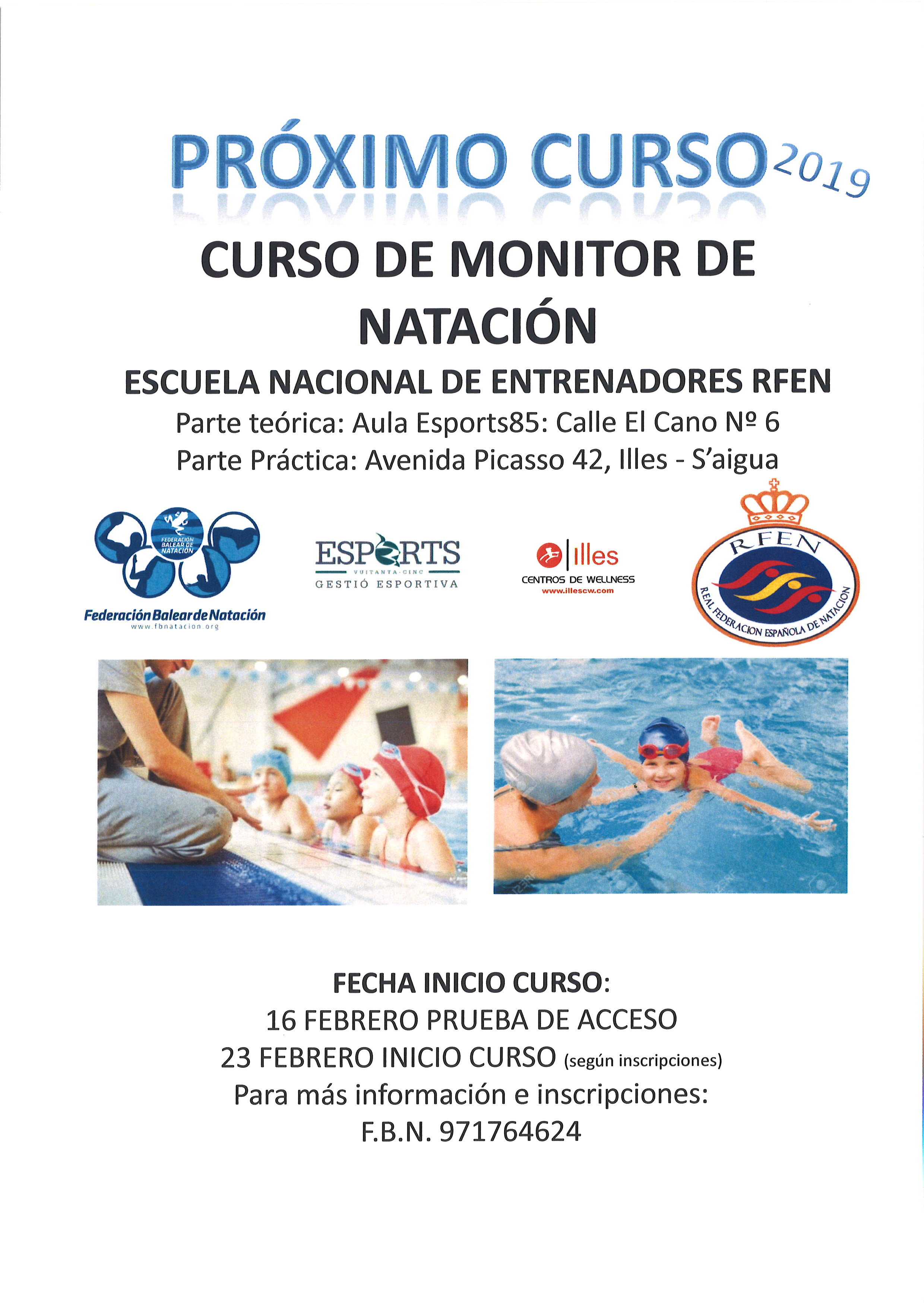 NUEVO CURSO DE MONITOR NACIONAL DE NATACIÓN